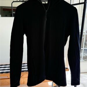Woolx Black Zip-Up Wool Hoodie size M